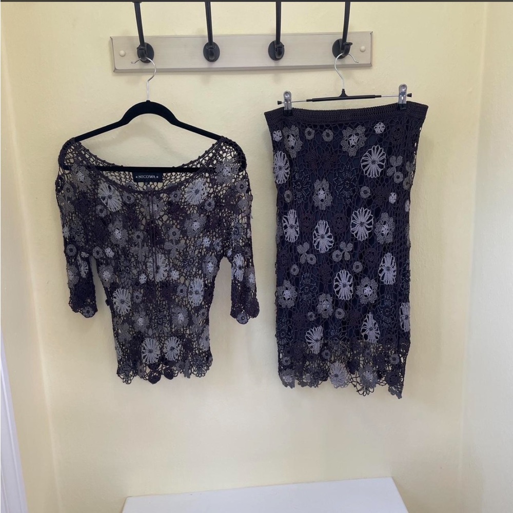 Euro Beaded Crochet Skirt Set